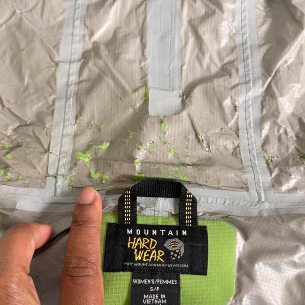 Mountain Hardwear Dry.Q Women's Size S Green Rain Jacket Zipup Ski Hiking - Picture 7 of 8